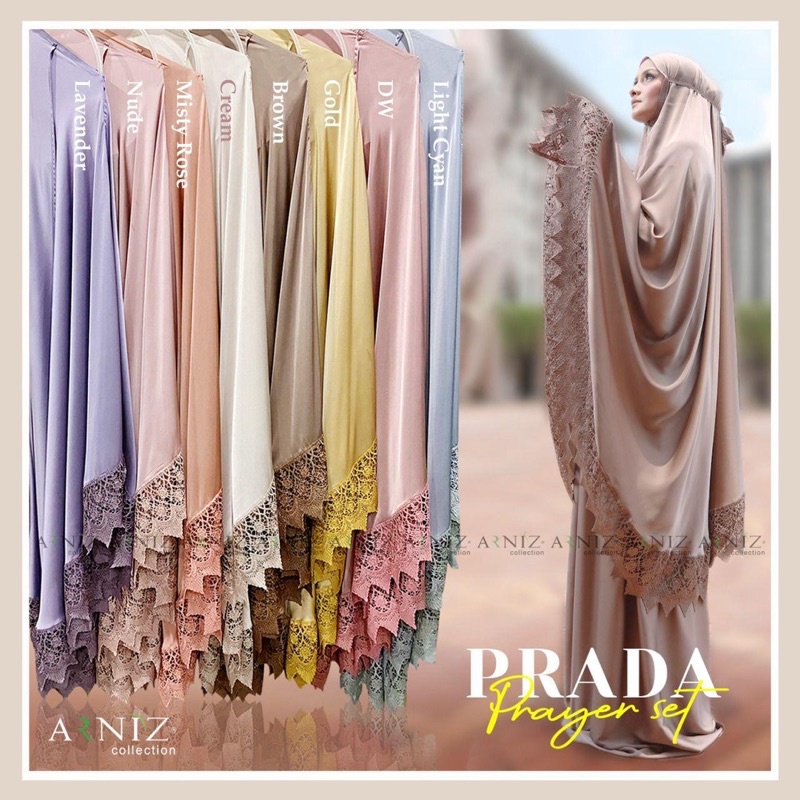 Redy Prayer / Mukena dewasa set Prada original by Arniz collection