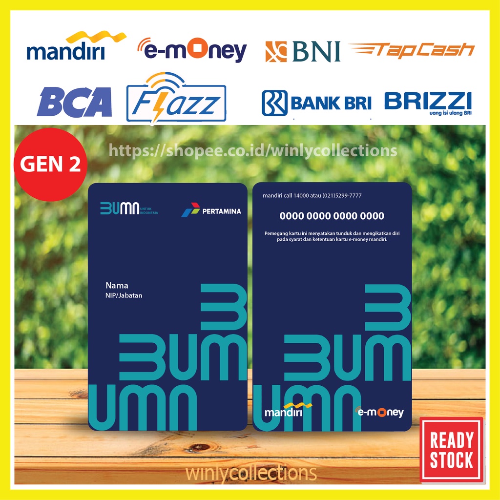 KARTU E MONEY E TOLL NEW ID PEGAWAI ID CARD PERTAMINA MANDIRI GEN 2 BNI TAPCASH BRI BRIZZI - 2 SISI