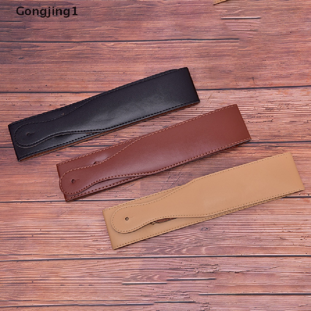 Gongjing1 Strap Adjustable Bahan Kulit Tebal Lembut Warna Coklat Untuk Gitar Akustik / Elektrik / Bass