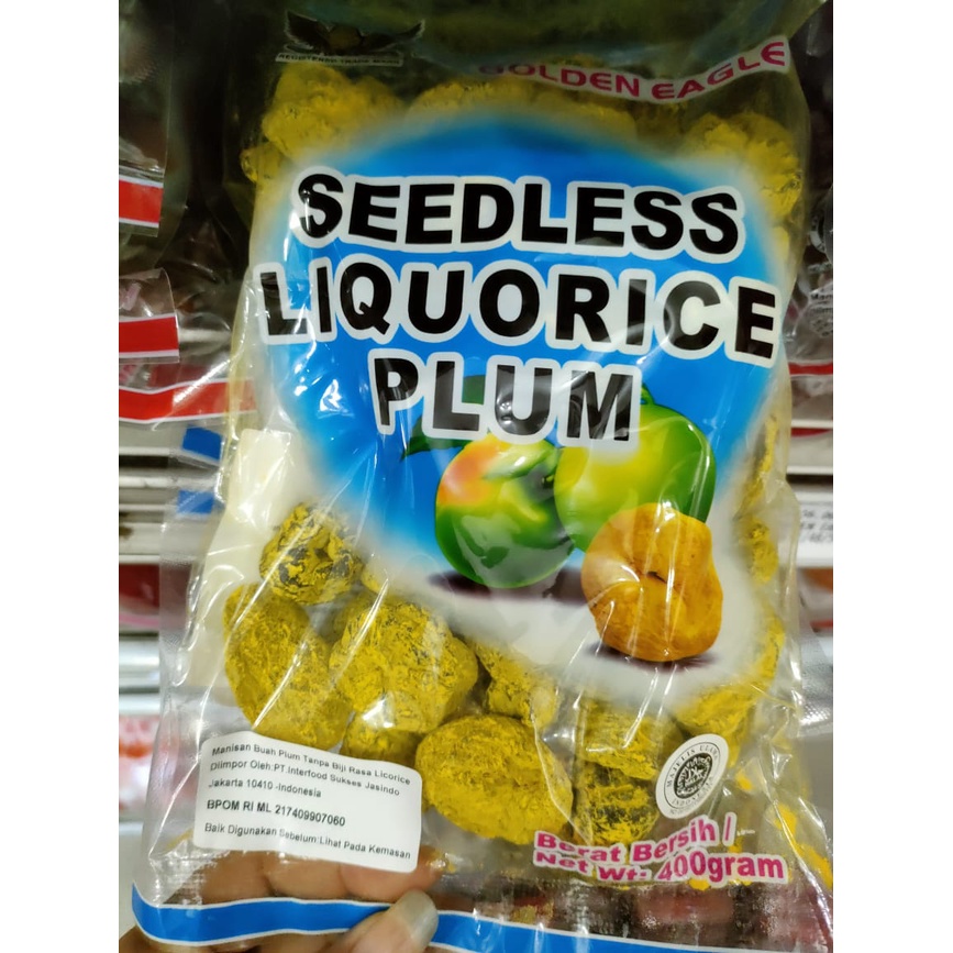 

MANISAN BUAH PLUM TANPA BIJI GOLDEN EAGLE SEEDLESS LIQUORICE PLUM 400G [MM]