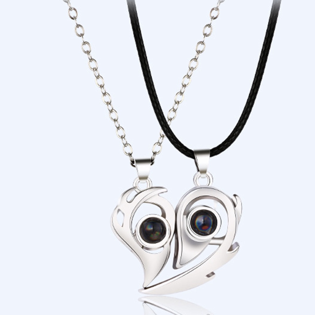 Hu Hu Hu Hu Hu Alat Bantu Pasang Kacamata♡ 2pcs Kalung Liontin Hati Magnetik Tahan Lama Gaya Korea Jepang Untuk Pasangan