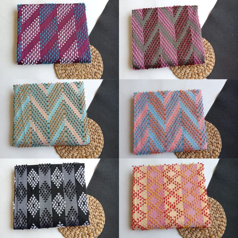 28 Motif & Warna  Kain Tenun Sulam Bulu Meteran