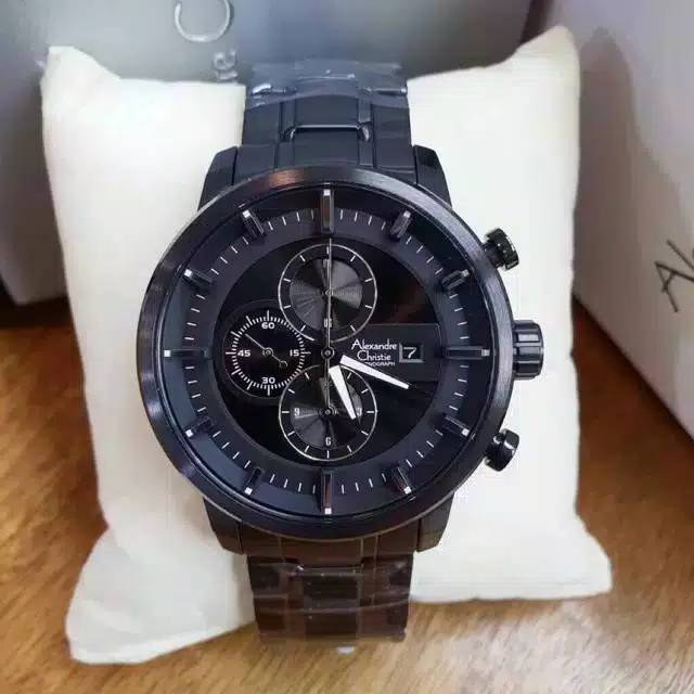 Jam Tangan ALEXANDRE CHRISTIE AC 6323 full black original