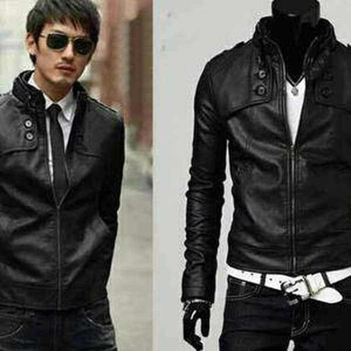 Jaket Semi Kulit Keren Pria Model Korea Untuk Bermotor dan Ngantor