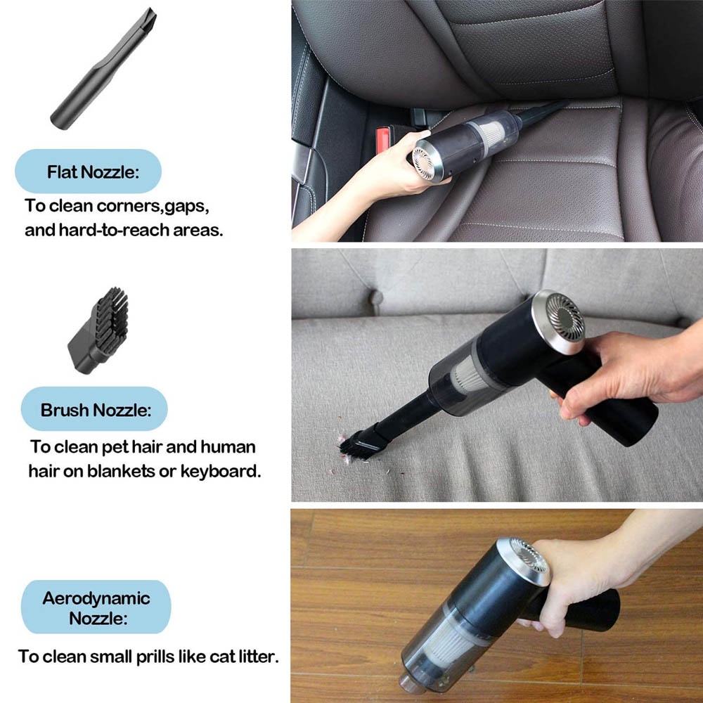 C3001 Vacuum Cleaner Wireless Portable Mini - Vakuum Penghisap yang bisa menghisap  Debu Mobil, Meja, Rumah yang Dapat Dicas