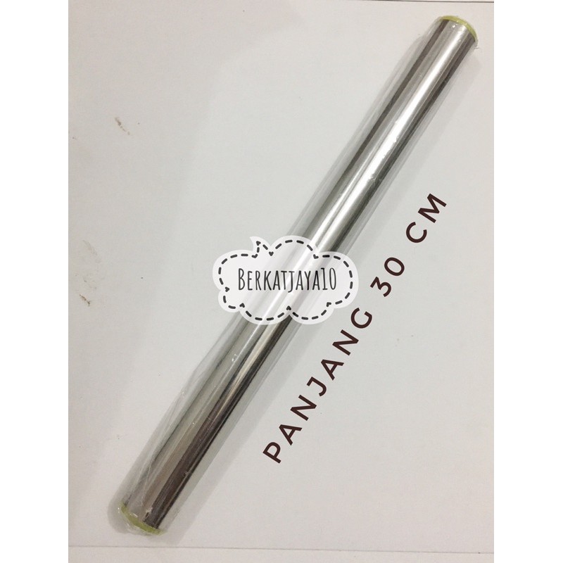 Rolling Pin Stainless Steel 30 cm Gilingan Adonan