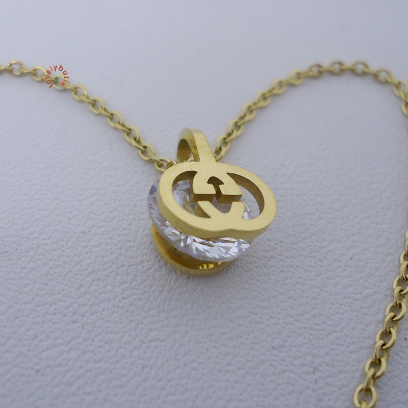 Lovelybutik Alicia Kalung Titanium Wanita Anti karat - GOLD