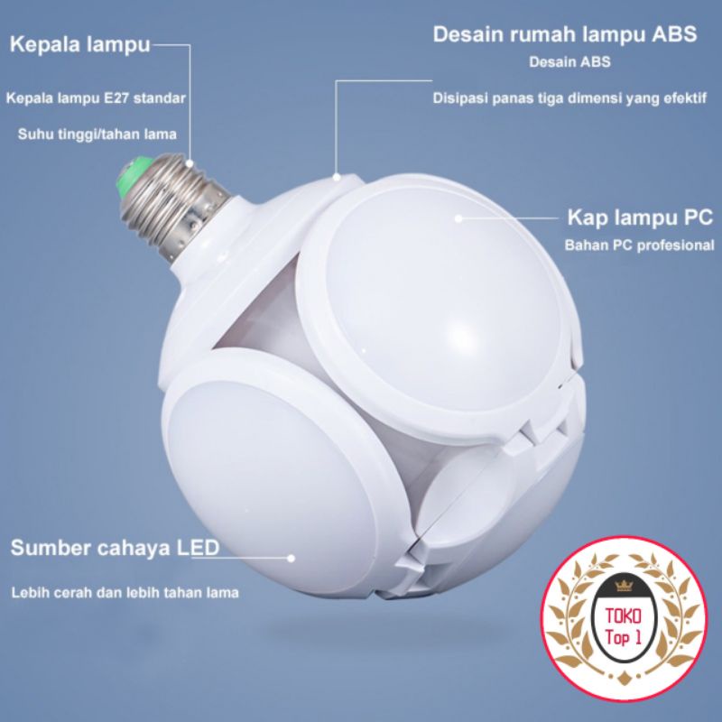 LAMPU BOHLAM LIPAT MODEL BOLA 28WATT / LAMPU FOOT BALL UFO LED 28 WATT