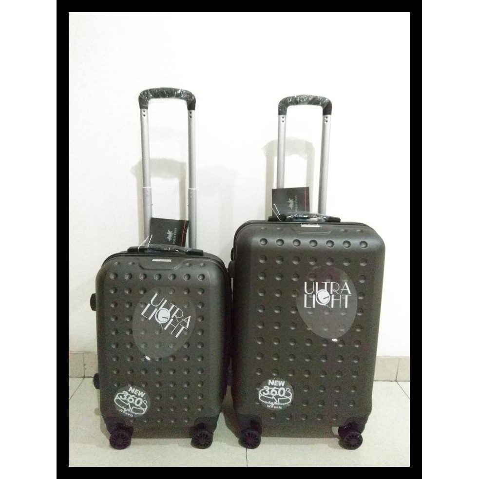 Koper Polo Twin : Satu Set : 20&24 Inch : Cabin n Bagasi Special Price - Hitam SALE