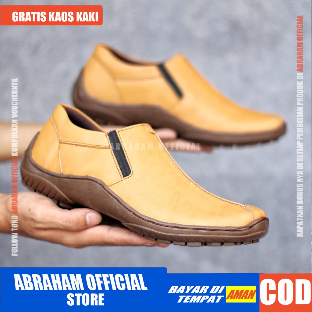 ABRHM Verdic Hitam Sepatu Kulit Pria