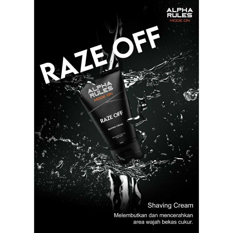 ALPHA RULES RAZE OFF 100ml SHAVING CREAM male cleaner alpharules cukur pembersih muka jenggot brewok