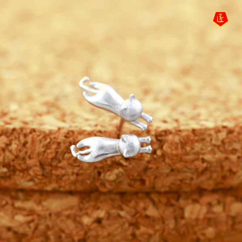 [Ready Stock]Sweet Simple Frosted Cat Ear Studs