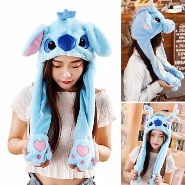 Topi kupluk unicorn stitch telinga bisa gerak / dancing hat unicorn stitch