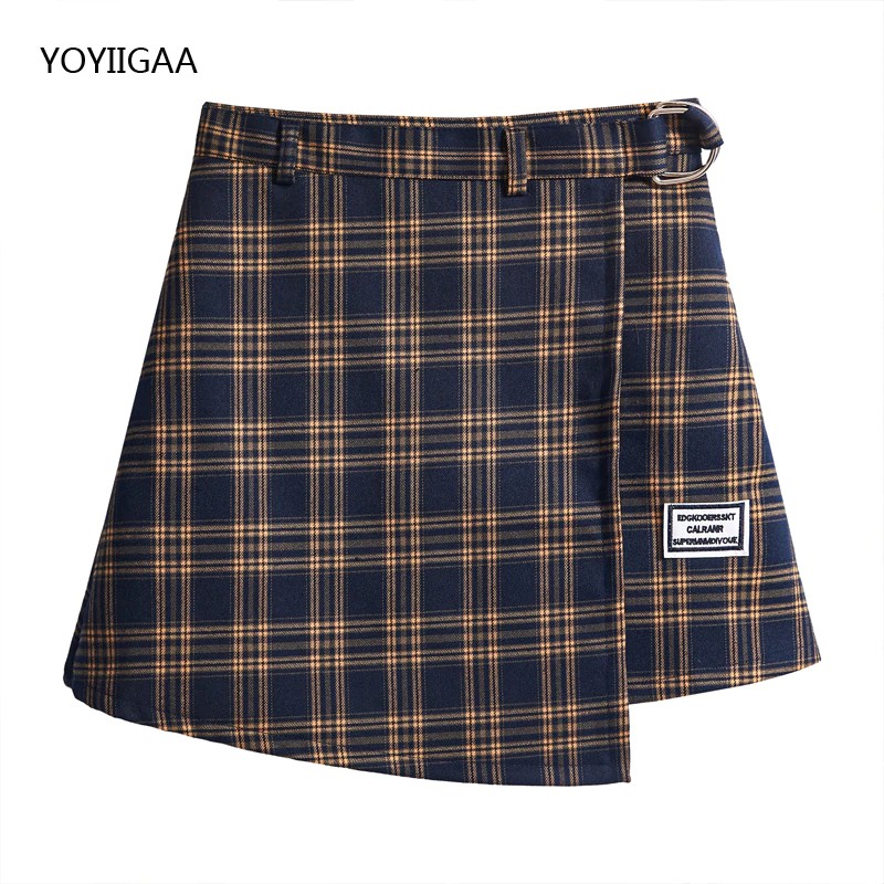 short vintage plaid skirt