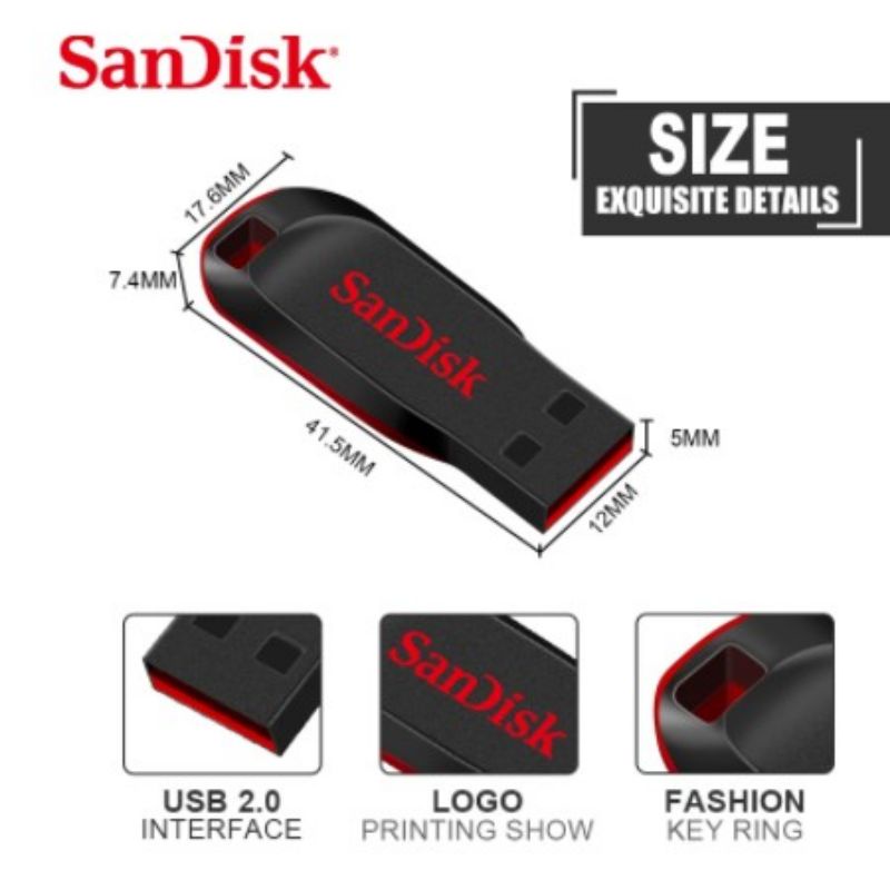 Sandisk FlashDisk Cruzer Blade CZ50 8GB, 16GB, 32GB, 64GB