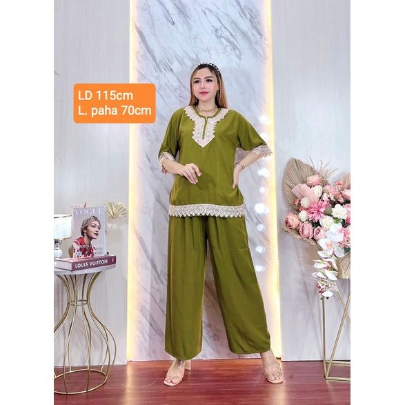 Setelan rayon celana panjang/Setelan renda arabian