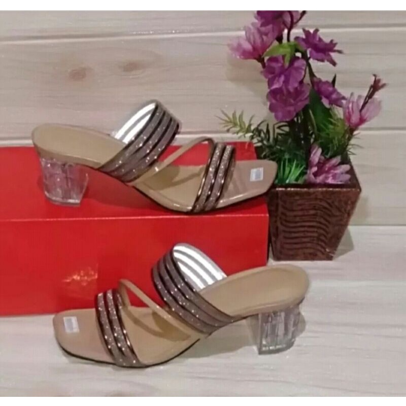 ELENVI - SANDAL WANITA HAK KACA JELLY 5cm