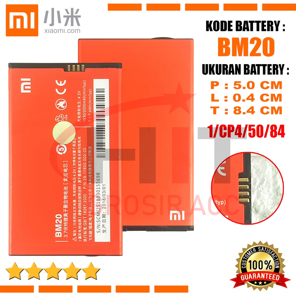 Baterai Battery Ori XIAOMI BM-20 BM20 / MI2 , MI2S