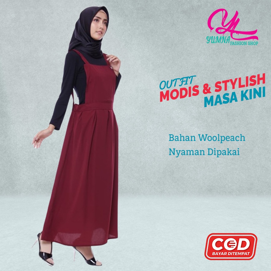 Baju Overall Wanita Fashion Muslim Pakaian Wanita Kekinian Overall Muslimah Overal Dress Wanita Rema