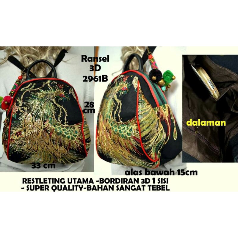 Tas ransel bordir payet Thailand oleh-oleh souvernir Bangkok
