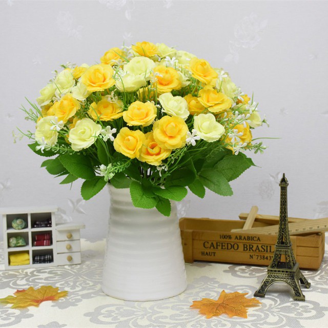 COD BUNGA MAWAR  BUNGA TANGKAI PLASTIK BUNGA ARTIFISIAL BUNGA PAJANGAN IMITASI BUNGA HIASAN BT9008-2