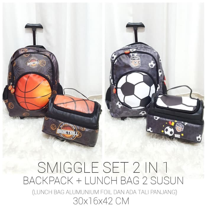 [[Bisa Cod]] Tas Trolly Anak/Troli Roda 3/Trolly Roda 3 Serbaguna BP591  Ransel Sd Model Smiggle +