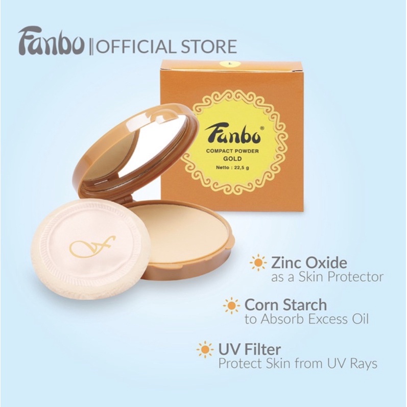 Fanbo Compact Powder Gold / Bedak Fanbo Gold