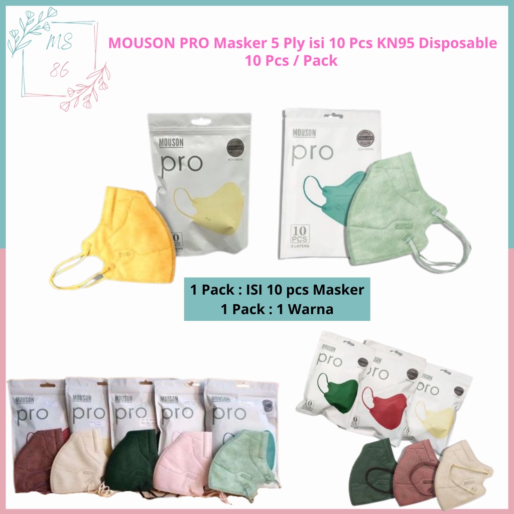 MOUSON PRO Masker 5 Ply isi 10 Pcs KN 95 Disposable Face Mask