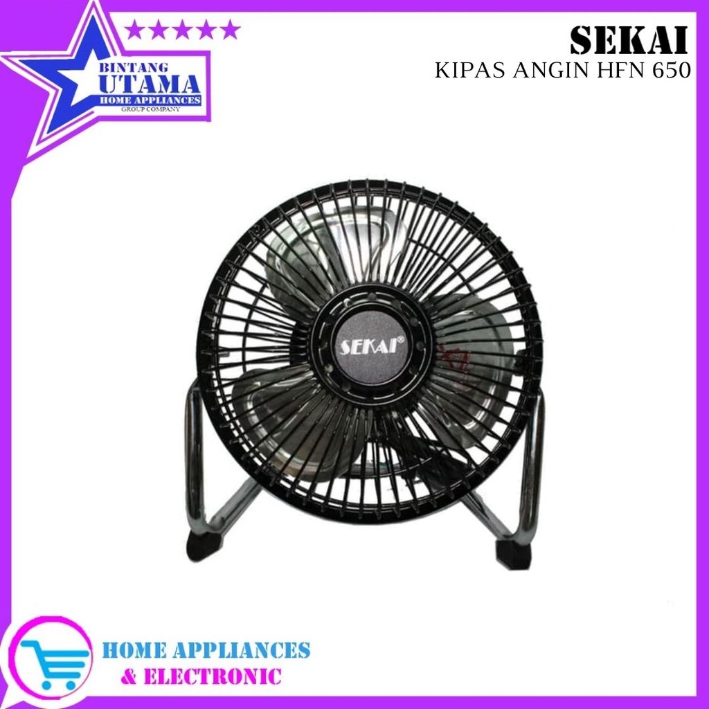 (COD) Kipas Angin Sekai HFN-650 / Kipas Angin Meja Mini Tornado 6 Inch Besi Alumnium - HFN 650 / HFN