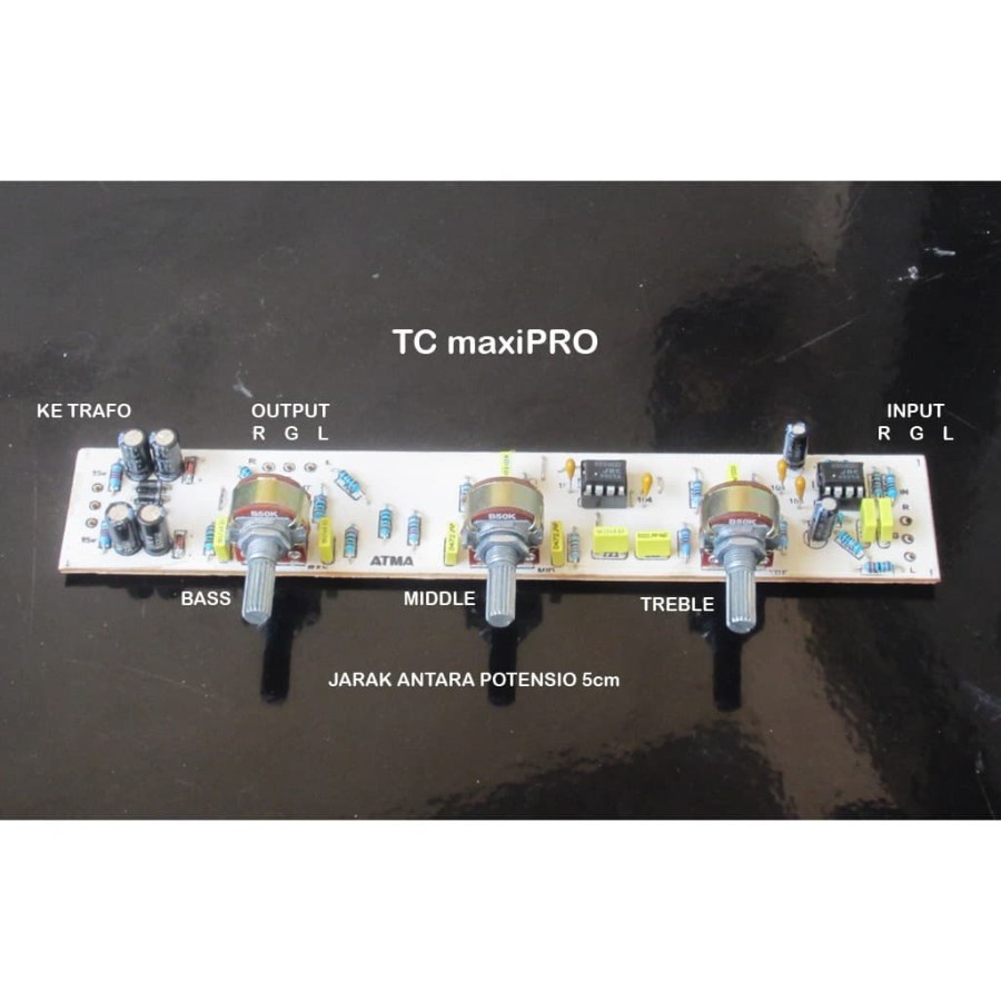Profesional TC maxiPRO Bass Middle Treble Tone Control dengan Low Mid High Detail untuk Indoor maupu