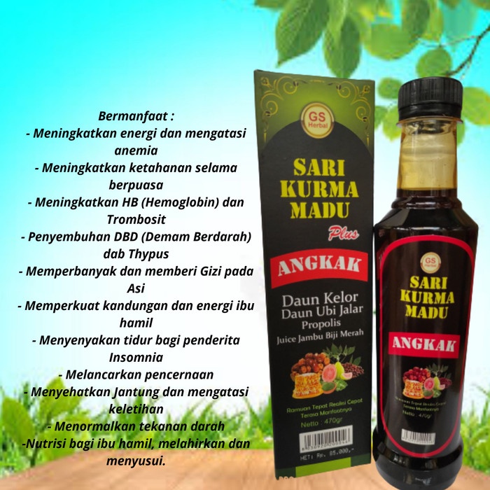 

Sari Kurma Madu Plus Angkak Daun Ubi Jalar 470 gram