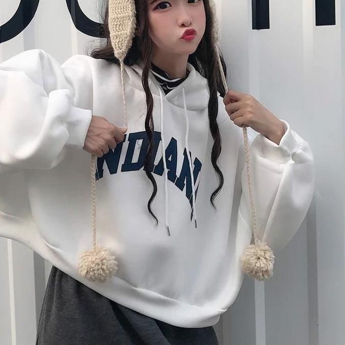 ✹ crop oversize fleece tebal / SWEATER INDIANA CROP HODIE ◊