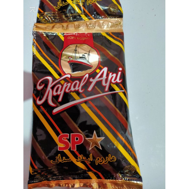 

Kopi bubuk kapal api, kopi hitam tanpa gula