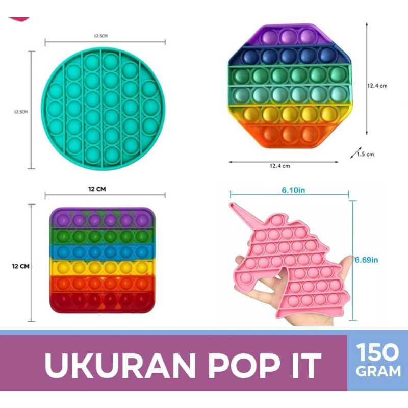 (Murah Lebay) POP IT RAINBOW UNICORN. Fidget pust pop its fidget Toy. #Bonus majalah anak-2