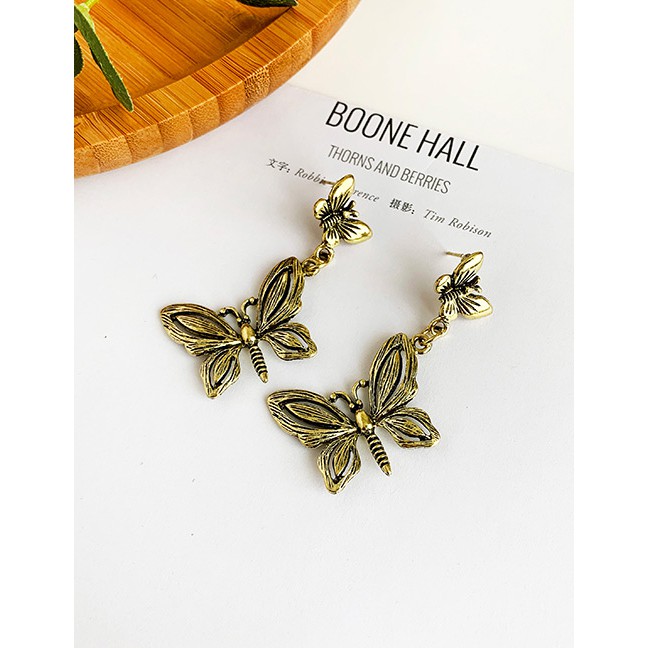 LRC Anting Tusuk Fashion Alloy Butterfly Earrings F92554