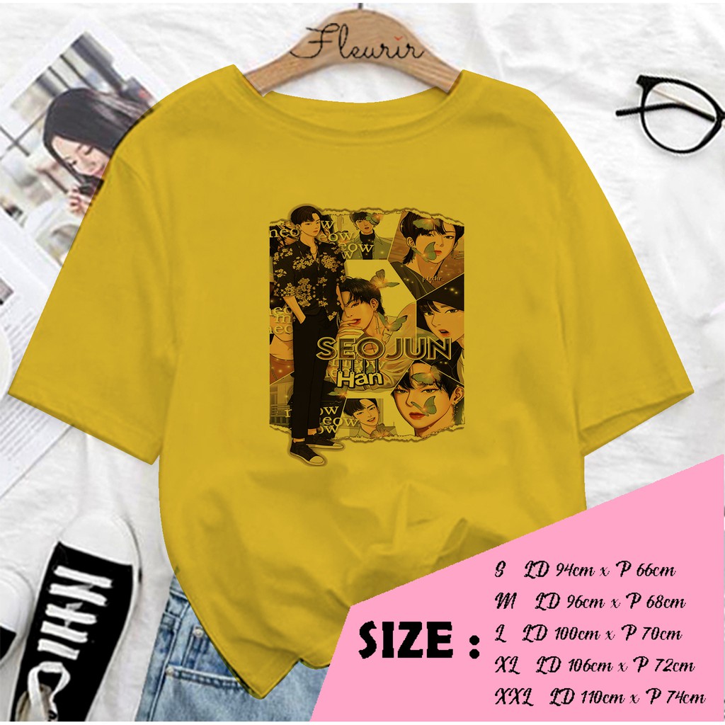 FLEURIR - SEOJUN FULL KAOS OVERSIZE KATUN KAOS WANITA DEWASA TUMBLR TEE UNISEX JUMBO