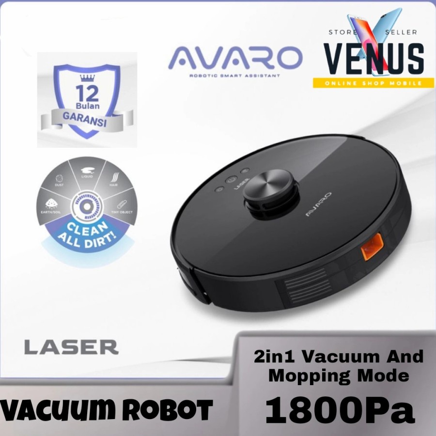 Avaro LASER Robot Vacuum Advan Vacuum Cleaner &amp; Mopping Mode 1800Pa