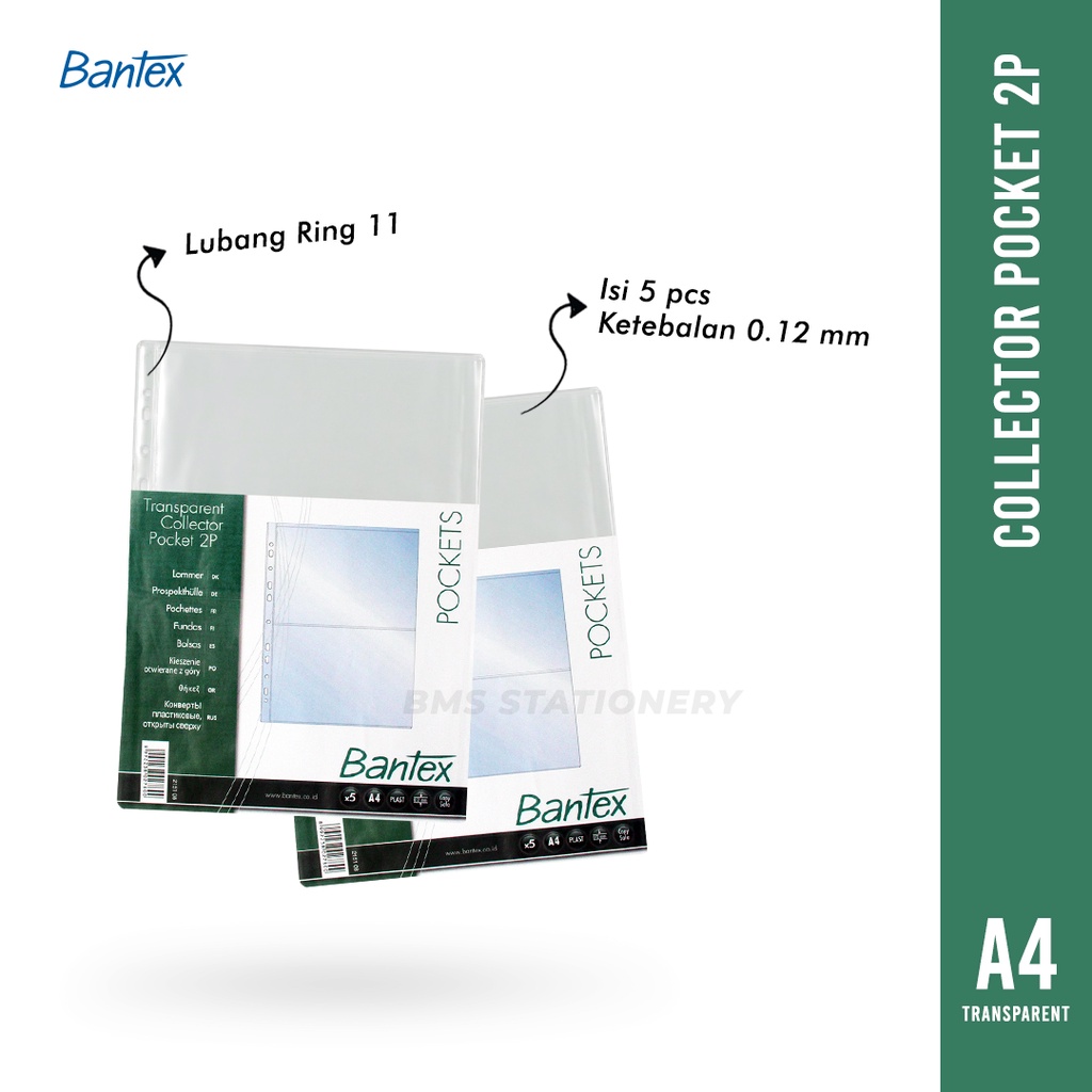 

[BMS Bekasi] Bantex Collector Pocket A4 2P / Pocket Sleeve Photo Card Transparent - 2151 08