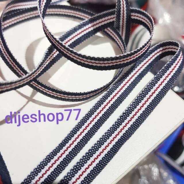 Pita list jeans selvedge denim premium lebar 1 cm / pita list 1cm / twill cotton tape / hias box dus