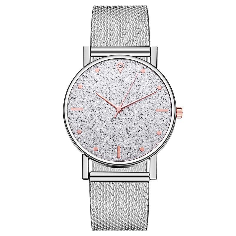Jam Tangan Gliter Stainless Steel Wanita Quartz Fashion Korean Analog Casual Simple Import-44-5 #3 SilverSilver