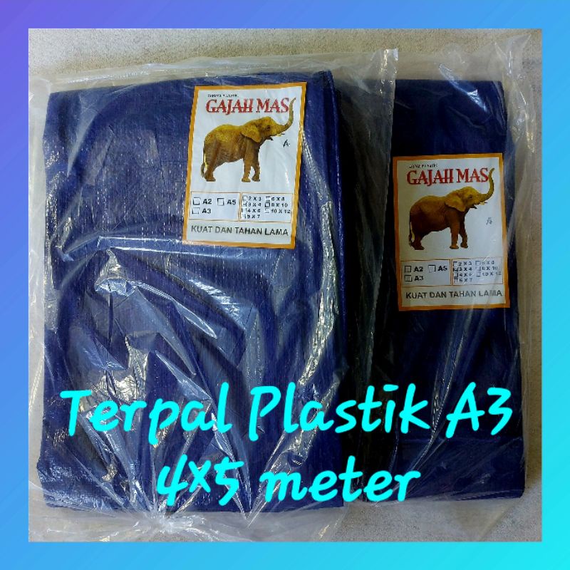 TERPAL PLASTIK A3 4x5 / 4 x 5 METER KOLAM IKAN TRUK MOBIL TENDA KOTAK LELE