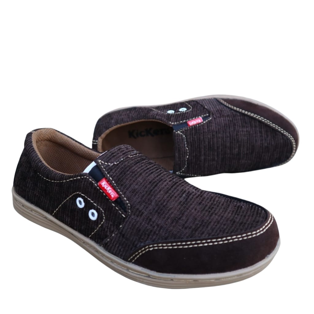 SEPATU SLIP ON PRIA SELOP CASUAL SLOP KICKERS PRIA KEREN KANTOR HITAM COKLAT