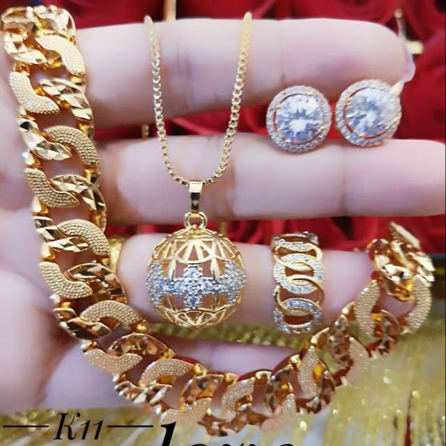 Xuping set perhiasan lapis emas 24k 2181k