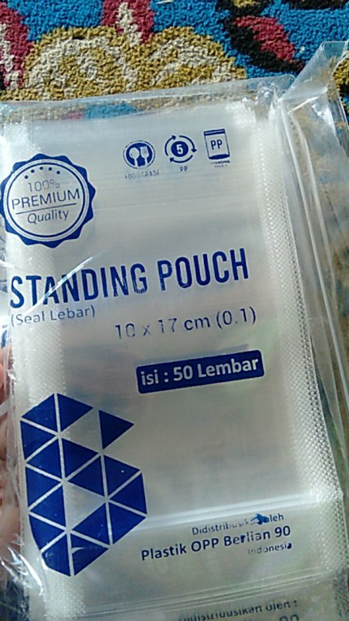 Plastik Standing Pouch / Plastik Makanan Kemasan Berdiri 10x17 Cm