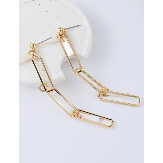 LRC Anting Tusuk Fashion Real Gold Alloy Shell Geometric Earrings F79758