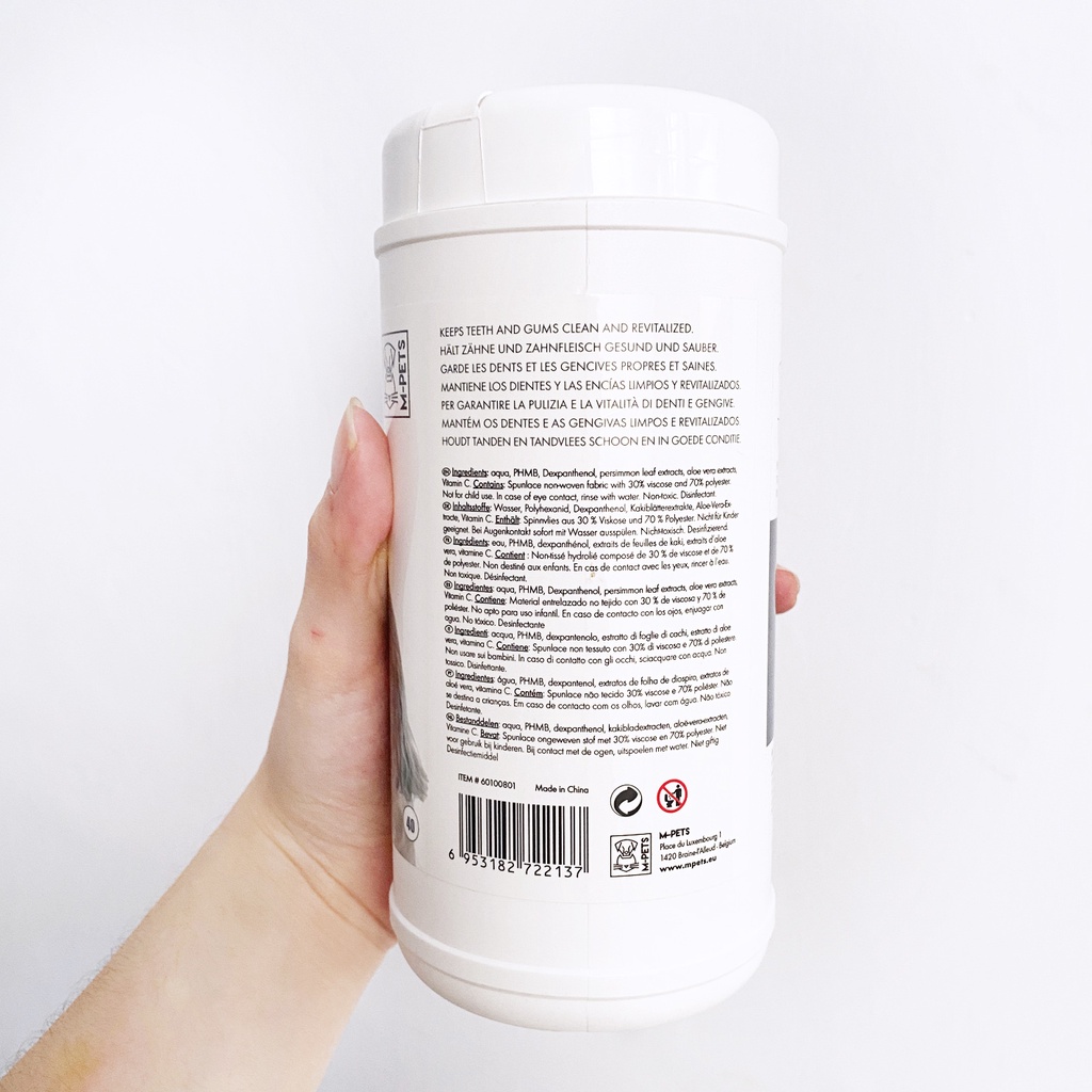M-Pets Teeth Wipes Tissue for Pet/Dog/Cat - Pet Dental Tisu - Pembersih Mulut Noda Karang Gigi Anjing Kucing Hewan - Tisu Basah Kucing Anjing
