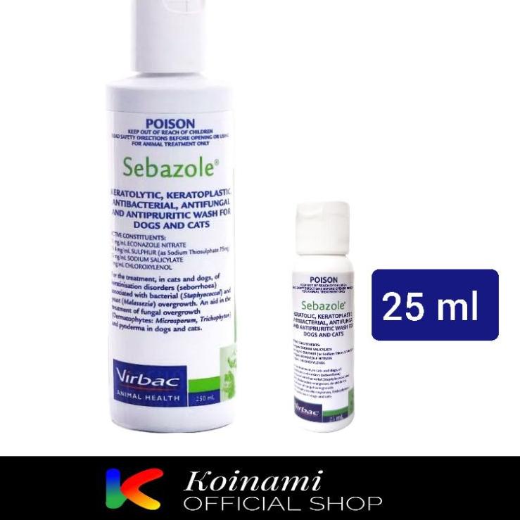 (Best terlaris) SEBAZOLE 25 ml / SHAMPO JAMUR KUCING ANJING SEBAZOLE / VIRBAC ➽ Best ▔〔▔