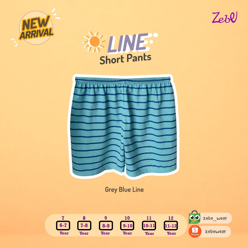 Zebe Line Short Pants Unisex (7 sd 12 tahun)