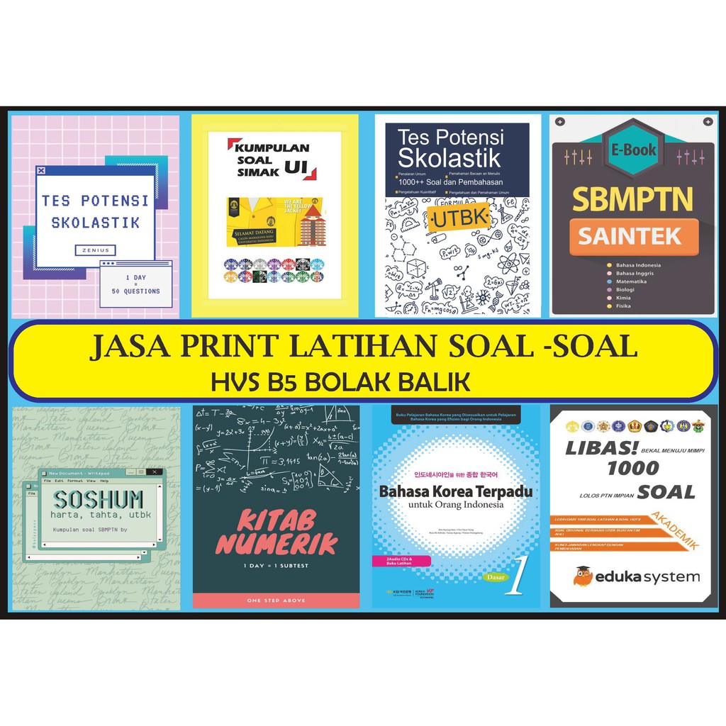 Jasa Print Buku L Tps Tpa Tka Zenius Kitab Numerik Eduka Simak Ui Puebi Dll Shopee Indonesia