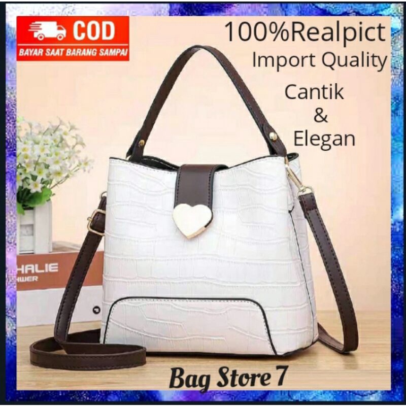 TAS SHOULDER BAG CROCO WANITA CEWEK REMAJA PEREMPUAN BATAM IMPORT CANTIK BAGUS KEREN ORIGINAL BRANDE